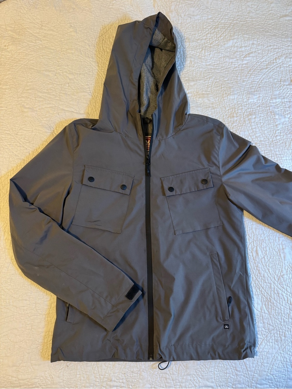 Micros Clothing Gray Hooded Windbreaker Jacket